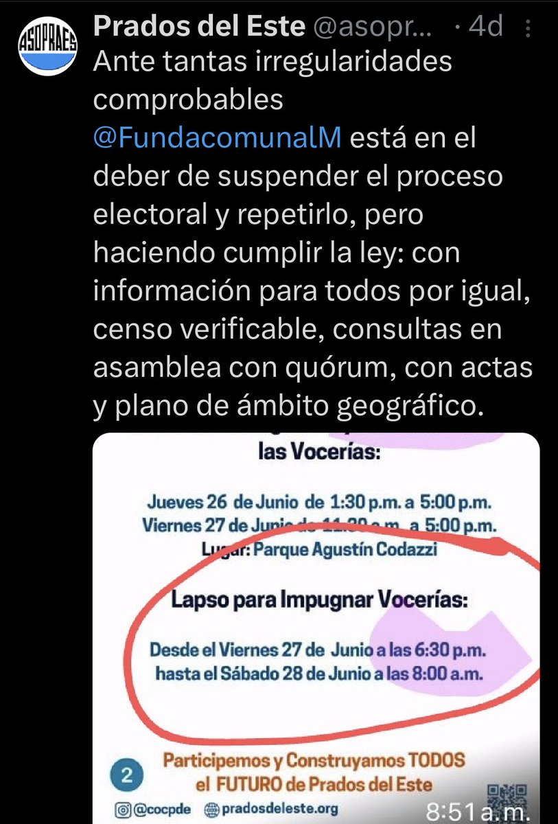 asopraes's tweet photo. ¿Nuevo consejo de 60 familias? ¿El plan es insistir en el negocio inmobiliario y cambios de zonificación? Es ilegal por solapar ámbito g registrado, censo irreal, asambleas sin quorum ni actas, proceso sin lapsos de impugnación. No es renovación. Es un fraude a la ley @ComunasVE_ https://t.co/uHzMOiyD4l