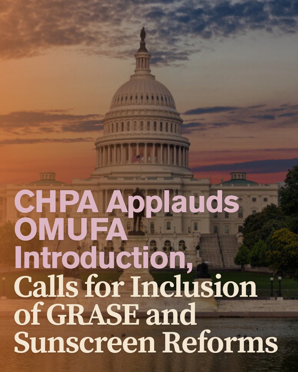 CHPA's tweet image. CHPA applauds Rep. @BobLatta, @RepDianaDeGette, @RepDanCrenshaw, and @RepDebDingell for introducing bipartisan legislation this week to reauthorize #OMUFA. We look forward to continuing to work with Congress to strengthen the bill by including reforms to clarify the #GRASE…