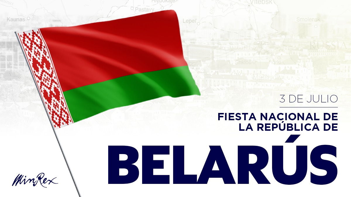 #Cuba 🇨🇺 extiende cordiales felicitaciones al pueblo y gobierno de la República de #Belarús 🇧🇾, en ocasión de su Fiesta Nacional.

Reiteramos la voluntad de continuar profundizando las excelentes relaciones de amistad y cooperación entre nuestros países 🤝.