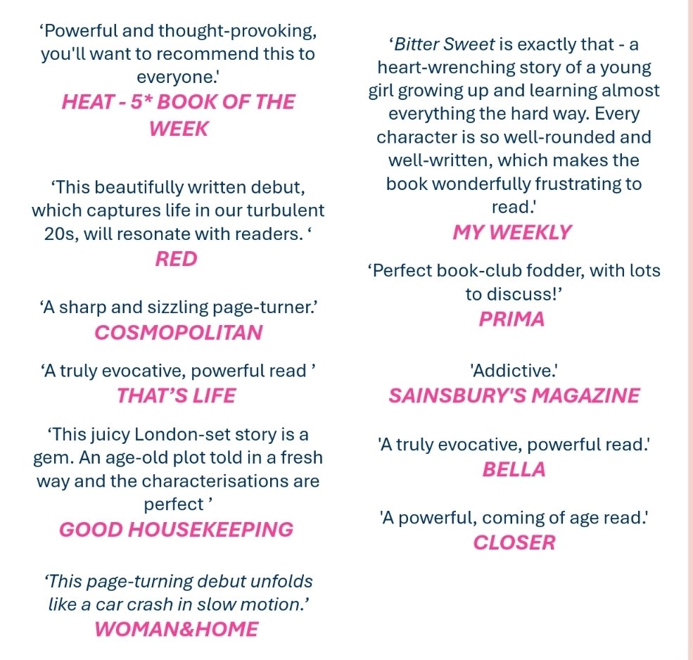 I am absolutely blown away by the incredible press quotes for BITTER SWEET - what an amazing campaign this has been to work on, I am so so thrilled to see this book flying high 🩷🧡
<a href="/orionbooks/">Orion Publishing</a>