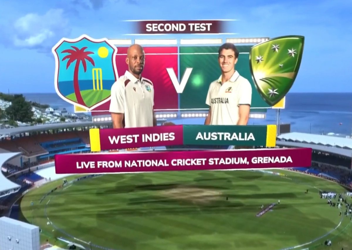 PTVSp0rts's tweet image. 🏏 LIVE Test Cricket! 🌴
Catch all the action as Australia 🇦🇺 takes on West Indies 🏝️ in the 2nd Test, live from the  National Cricket Stadium, Grenada!

📺 Watch it LIVE on PTV Sports!
#AUSvWI #TestCricket #PTVSports #LiveCricket #GameOnHai #GrenadaTest