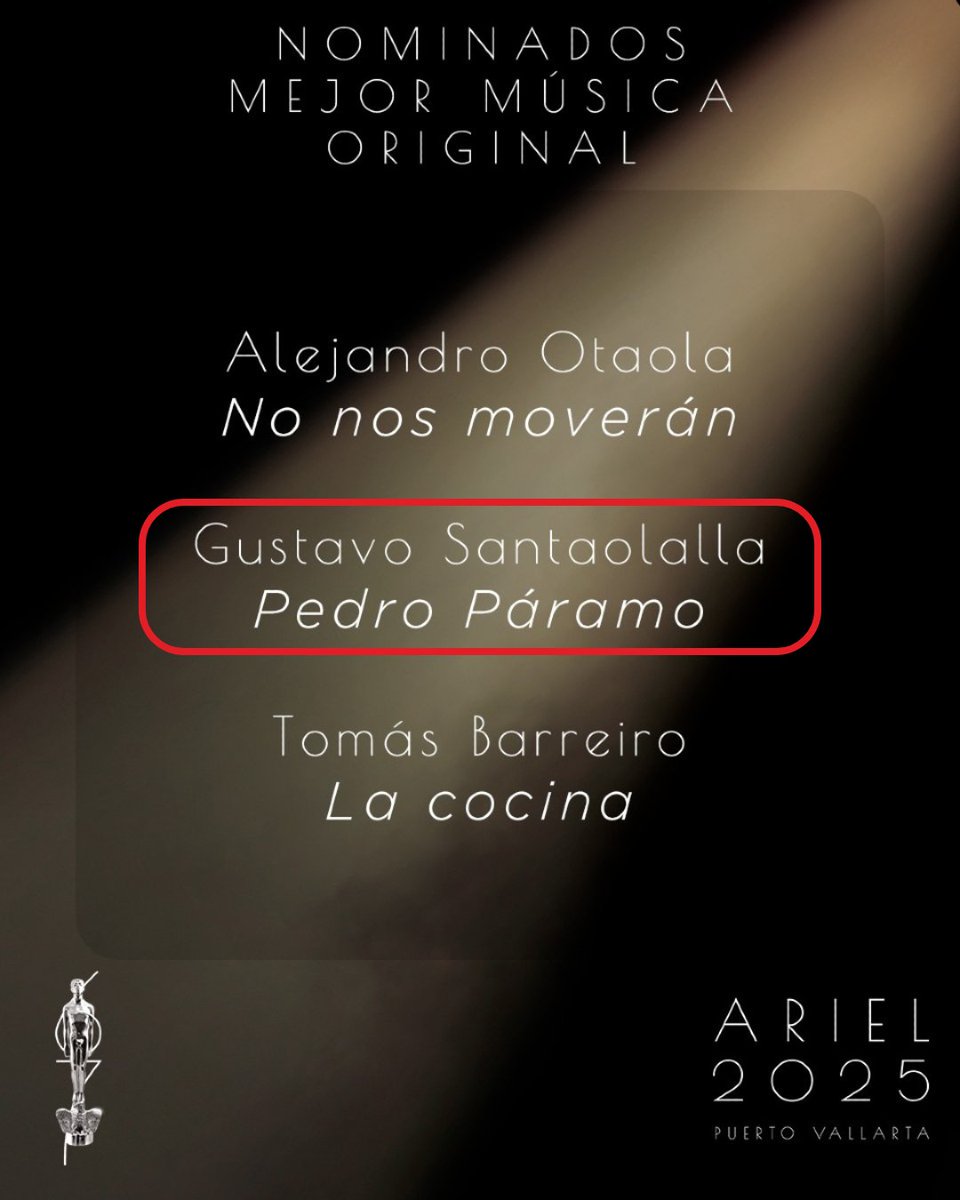 ¡Felicitaciones #PedroPáramo! Nominado en 16 categorías de los Premios Ariel 2025. Entre ellas Mejor Música Original ¡Gracias por este reconocimiento! <a href="/AcademiaCineMx/">AMACC</a>
