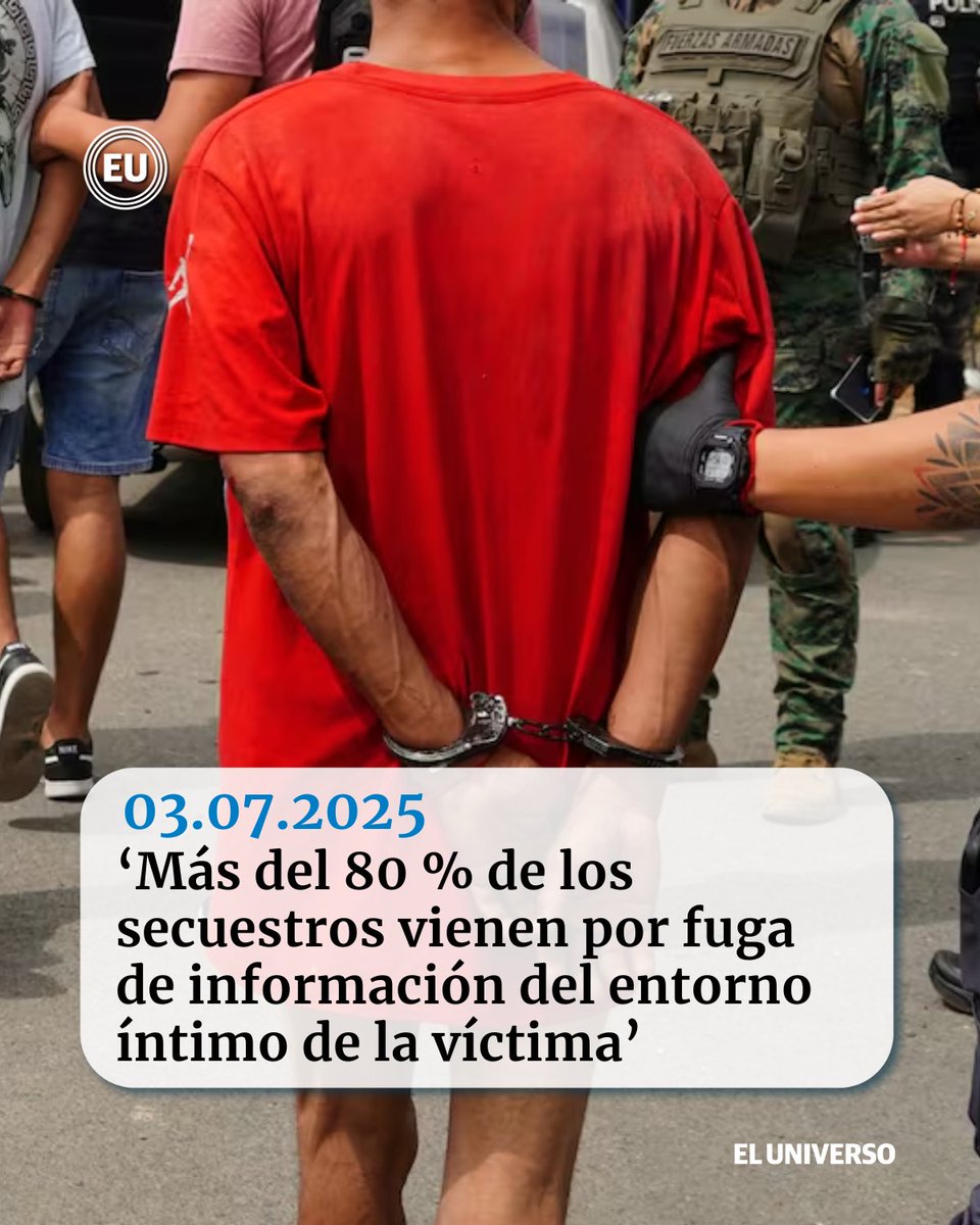 eluniversocom's tweet image. ‘Más del 80 % de los #secuestros vienen por fuga de información del entorno íntimo de la víctima, se debe manejar una información muy reservada’ ow.ly/84aI50WkoGA