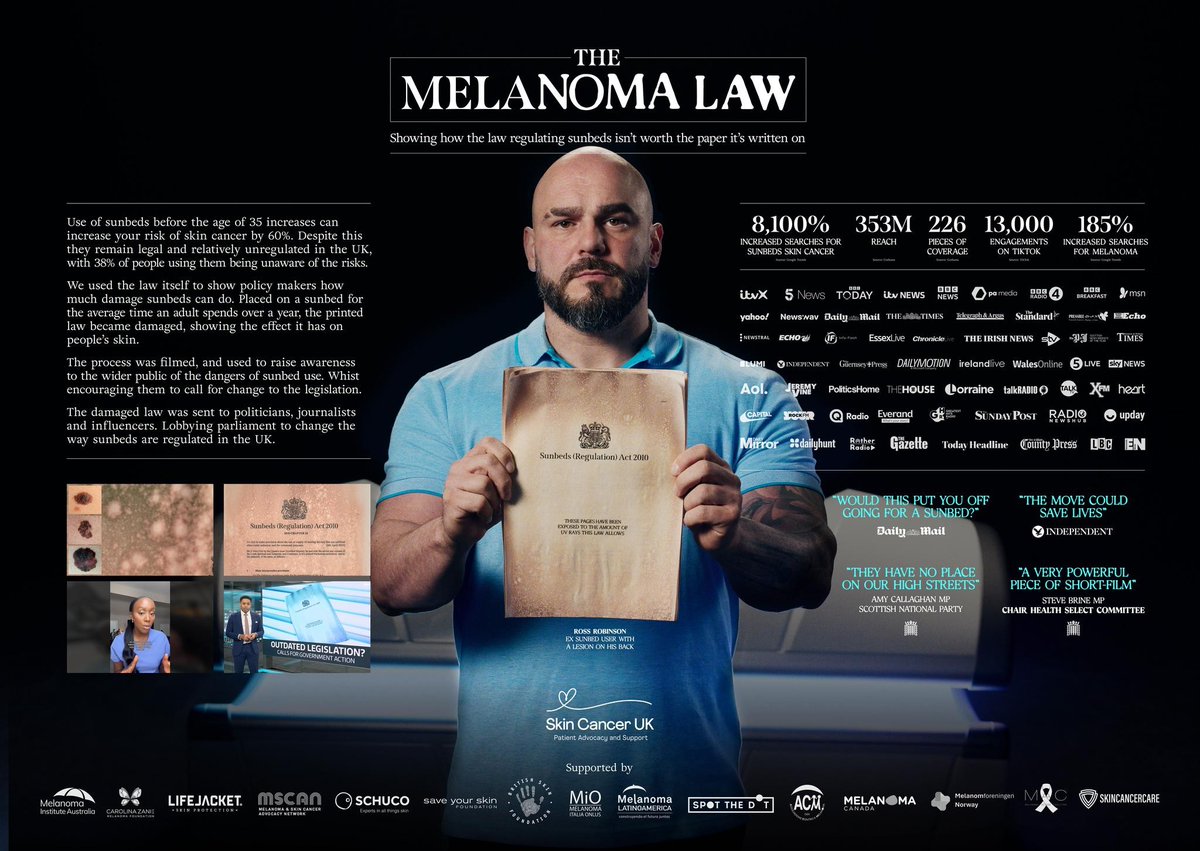 We’re so proud of our colleagues at Ogilvy Health UK for earning seven shortlists at The Creative Floor Awards across four impactful campaigns — including “Melanoma Law” for Skin Cancer UK.