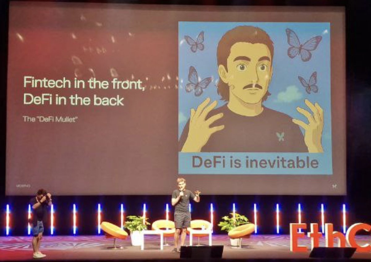 Pumping Merlin's DeFi mullet on <a href="/EthCC/">EthCC - Ethereum Community Conference</a> main stage