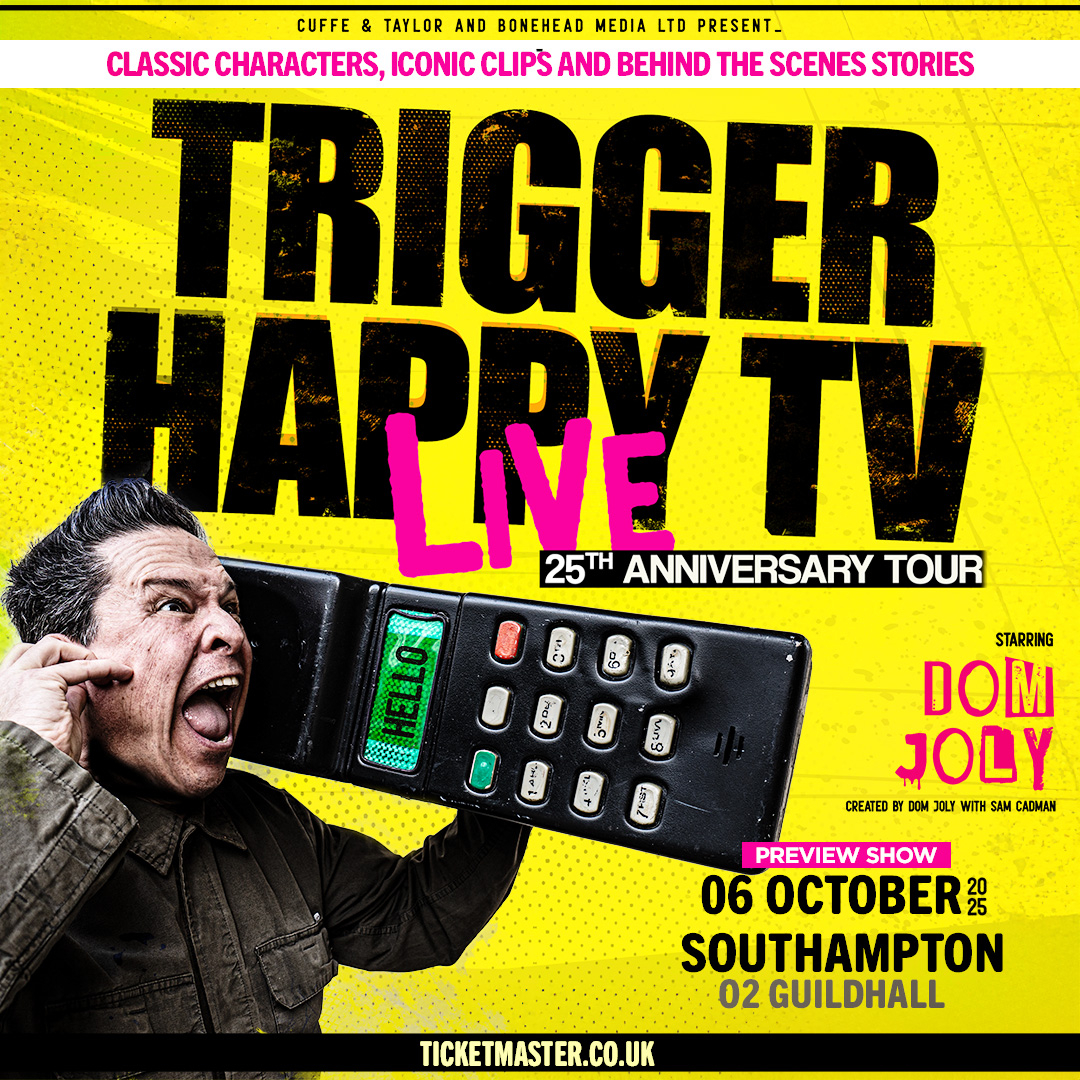 NEW: Celebrate 25 years of chaos, as <a href="/domjoly/">Dom Joly</a> brings his most iconic characters and sketches to the stage in the Trigger Happy TV - Live! 25th Anniversary Tour, here on Mon 6 Oct.

Priority Tickets are on sale now 👉 ln-venues.com/75qg50WkpKj
