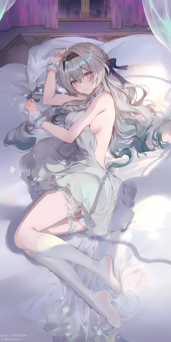 aistine_x's tweet photo. 白丝睡衣流萤 💗
#HonkaiStarRail #Firely #崩坏星穹铁道 #崩壊スターレイル #流萤 #AIart #壁纸 https://t.co/h3oSq4cTXg