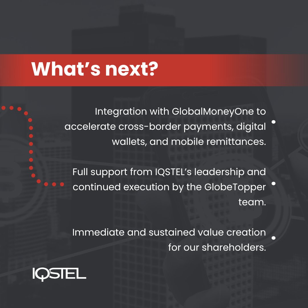 iQSTEL Inc. (OTCQX: IQST) (@iqstel) on Twitter photo $IQST - $IQSTEL Why does <a href="/GlobeTopper/">GlobeTopper</a> joining #IQSTEL matter?
✅ Profitable #fintech model
✅ Global reach (Americas, Europe, Africa)
✅ Key to our $1B revenue goal by 2027
📊 Discover + in the images.
🔗 lnkd.in/d6XHAwUx
#IQST #NASDAQ #future #telecom #AI #cybersecurity $IQST - $IQSTEL Why does <a href="/GlobeTopper/">GlobeTopper</a> joining #IQSTEL matter?
✅ Profitable #fintech model
✅ Global reach (Americas, Europe, Africa)
✅ Key to our $1B revenue goal by 2027
📊 Discover + in the images.
🔗 lnkd.in/d6XHAwUx
#IQST #NASDAQ #future #telecom #AI #cybersecurity