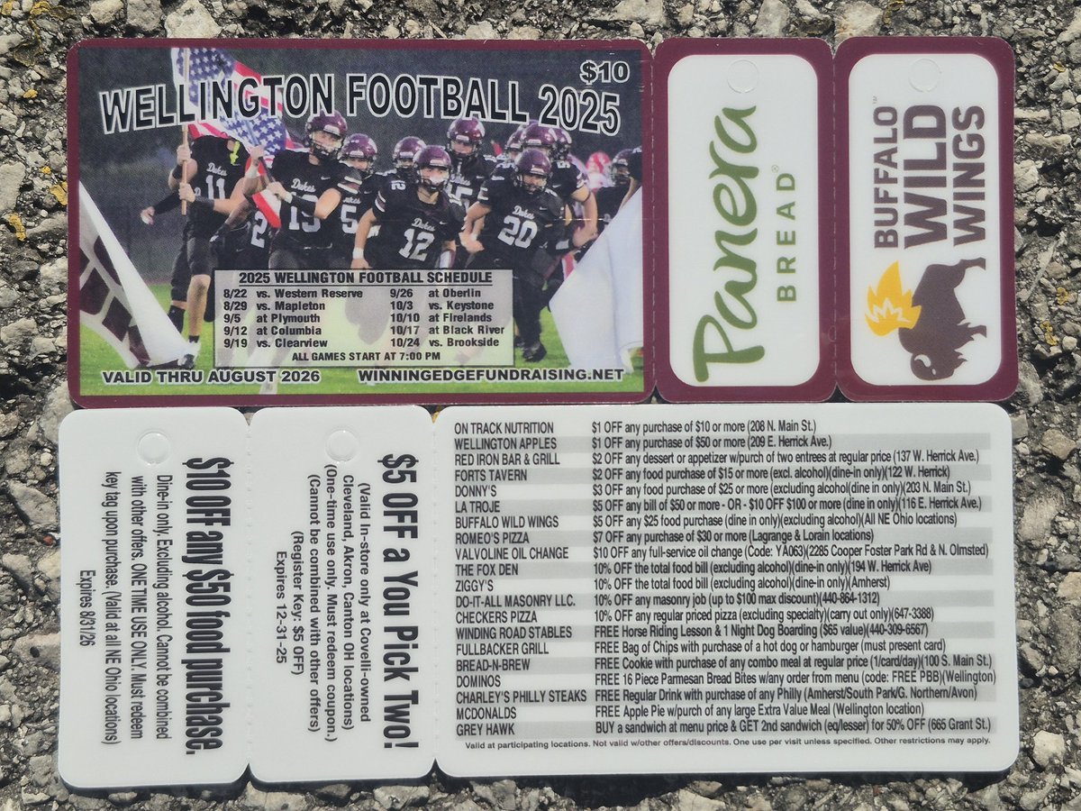 🚨DUKE CARDS ARE BACK🚨

Help support the Dukes Football program (grades 7-12) with a $10 donation!

There are $15 worth of coupons and A LOT of great local deals/discounts. 

Look out for Football Players selling near you! 

Thanks in advance for your support! #ItTakesAVillage