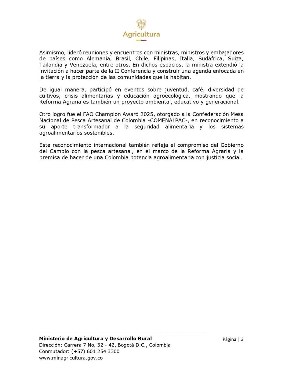 Min. de Agricultura tweet media