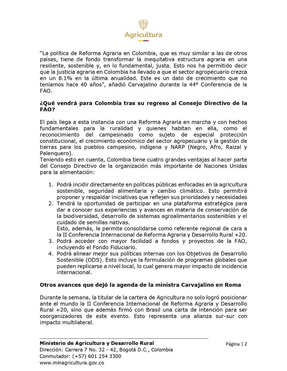 Min. de Agricultura tweet media