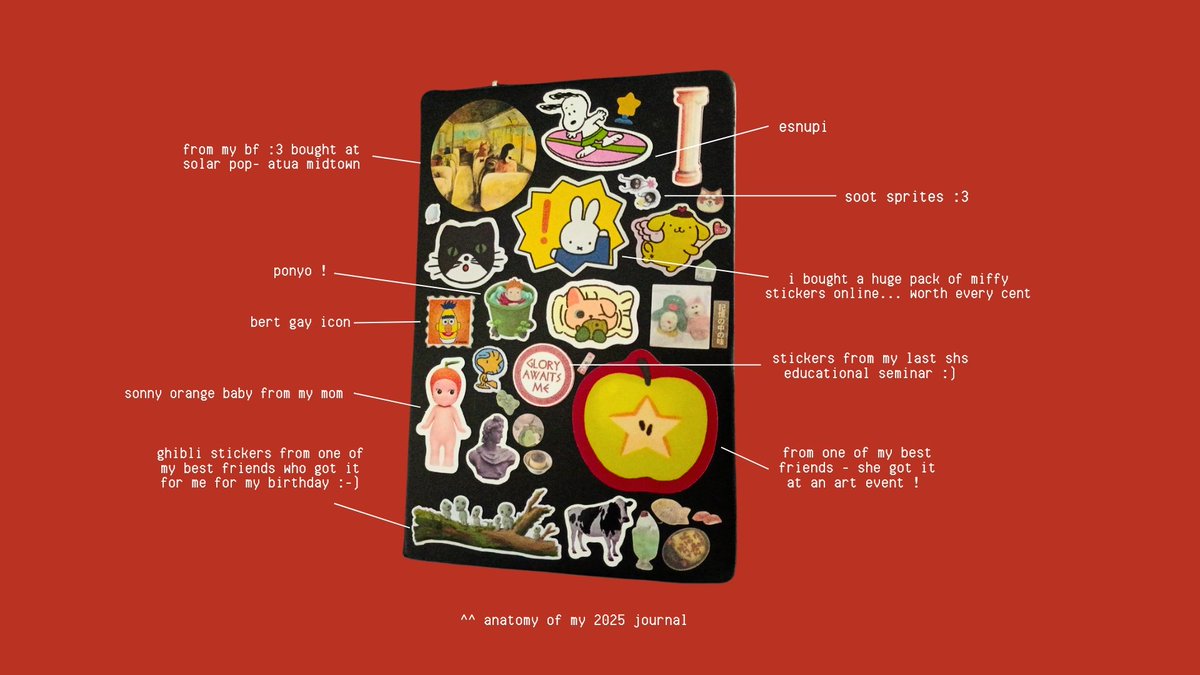 aleeoure_'s tweet image. hai today i am dissecting my 2025 journal cover and looking for #journaltwt moots❤️‍🔥⭐🌀 
#journalspread #journals