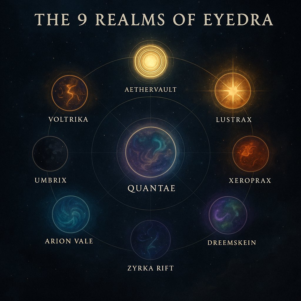 🌌 The 9 Realms of Eyedra
Each born from the Split.
Each holding a fragment of power.
Only one truth can rise.

Choose your path.
The Genesis Pulse awaits.

#Zogari #SUI #NFTGame #Web3Gaming #DynamicNFTs #GameFi #LoreDrop