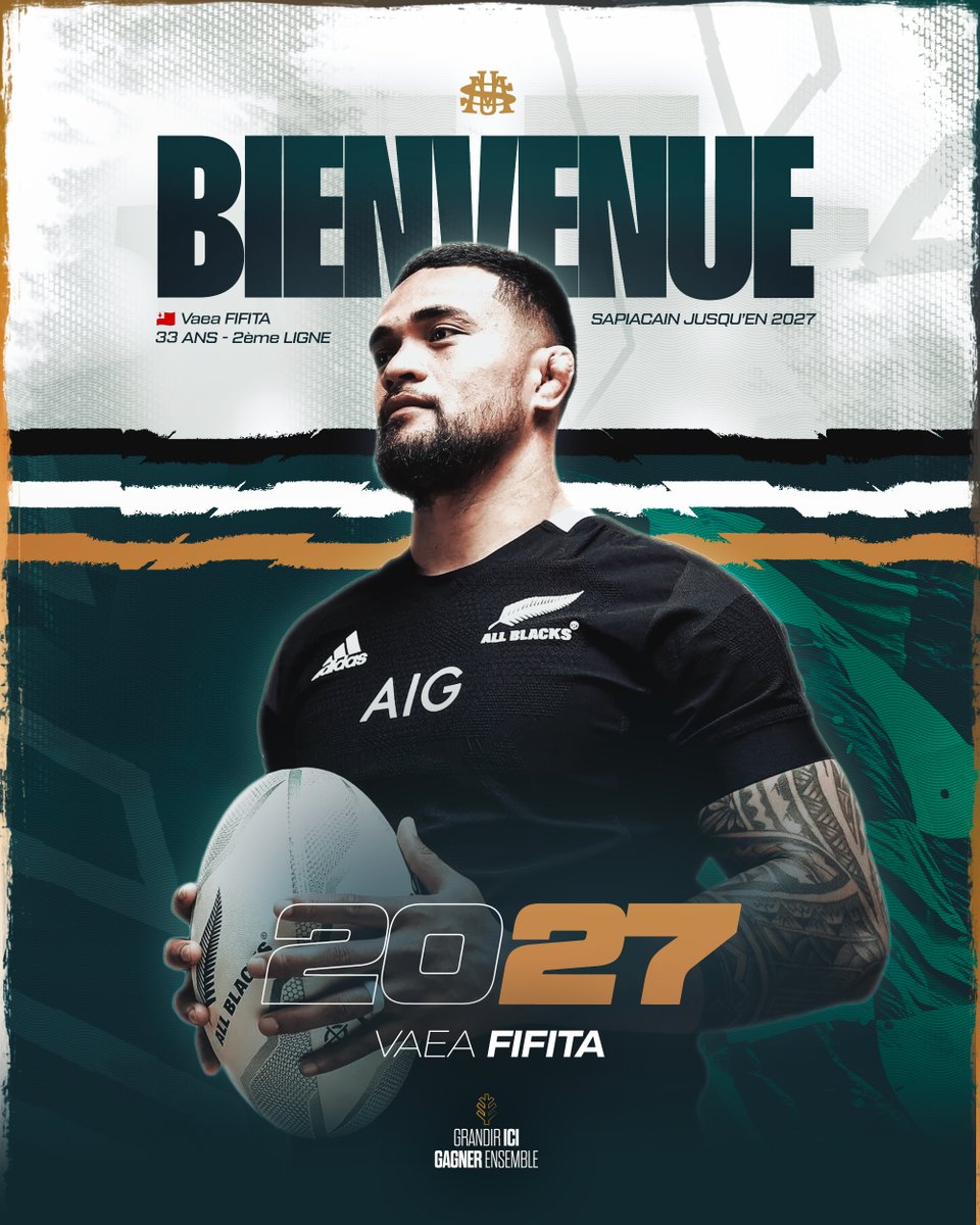 𝖴𝖭 𝖠𝖫𝖫 𝖡𝖫𝖠𝖢𝖪 À 𝖲𝖠𝖯𝖨𝖠𝖢 ⚪️⚫️🟢

Le All-Black aux 12 sélections Vaea FIFITA s'engage à Sapiac jusqu'en 2027 pour 2 saisons en provenance des <a href="/scarlets_rugby/">Scarlets Rugby</a>  ! 🔥

Le communiqué 👇

usmsapiac.fr/fifita-2027

Welcome Vaea! 💪