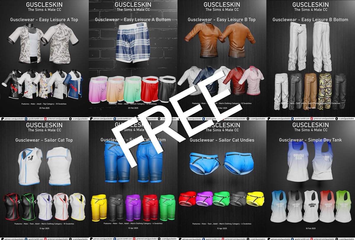 guscleskin's tweet photo. Gusclewear CC For Free #TheSims4 #Ts4Men #Ts4 https://t.co/WLp9erJPUZ