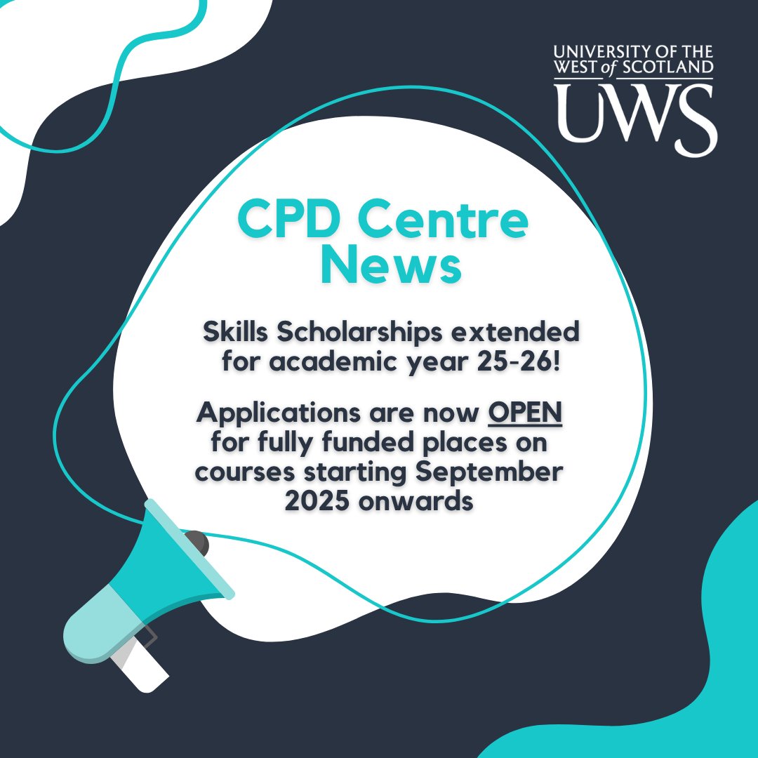 We're extending Skills Scholarships for another year! 🎓 

After a hugely successful pilot, we have decided to extend the funding for Skills Scholarships to allow more learners to undertake one of our CPD courses at no cost. 

Apply for September:
bit.ly/3XGMJkp