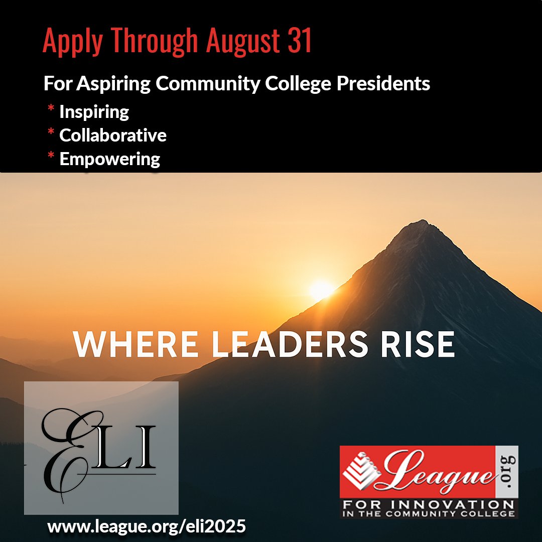 Many ELI alumni go on to lead as college presidents and senior executives.

For them, ELI was a turning point.

Apply by 8/31: league.org/eli2025
#ELI2025 #HigherEdLeadership #FuturePresidents #CommunityColleges