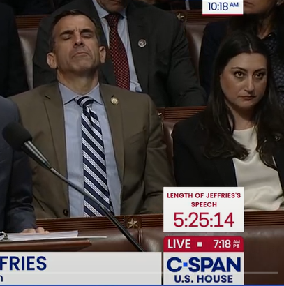 SmirnTrades's tweet image. Riveting speech @RepJeffries
Is he going to go for the record of 8 hours and 32 minutes set by Former GOP leader McCarthy in 2021?
#BigBeautifulBill