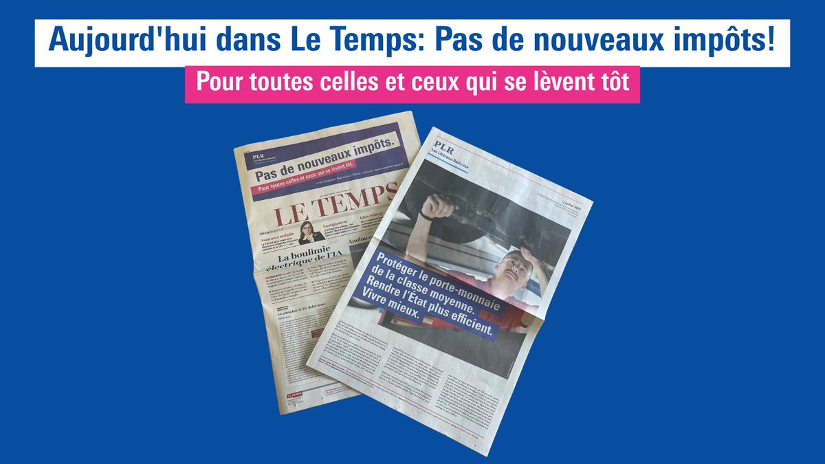 Aujourd'hui en supplément du Temps : découvrez le nouveau papier de position sur l'économie du PLR avec des contributions de notre président <a href="/ThierryBurkart/">Thierry Burkart</a> , du chef de groupe PLR <a href="/CottierDamien/">Damien Cottier</a> , de notre conseillère nationale <a href="/montmollin_de/">Simone de Montmollin</a> , ainsi que des réflexions
