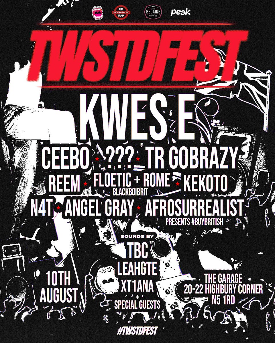 Less than 40 days to go until TWSTDFEST 🫶🏾

Big love to everyone who’s locked in already it’s really starting to feel real now.

Final drop’s still available, but don’t leave it too last minute.

Special guests getting revealed real soon 👀

🎫: bio.site/prettytwisted