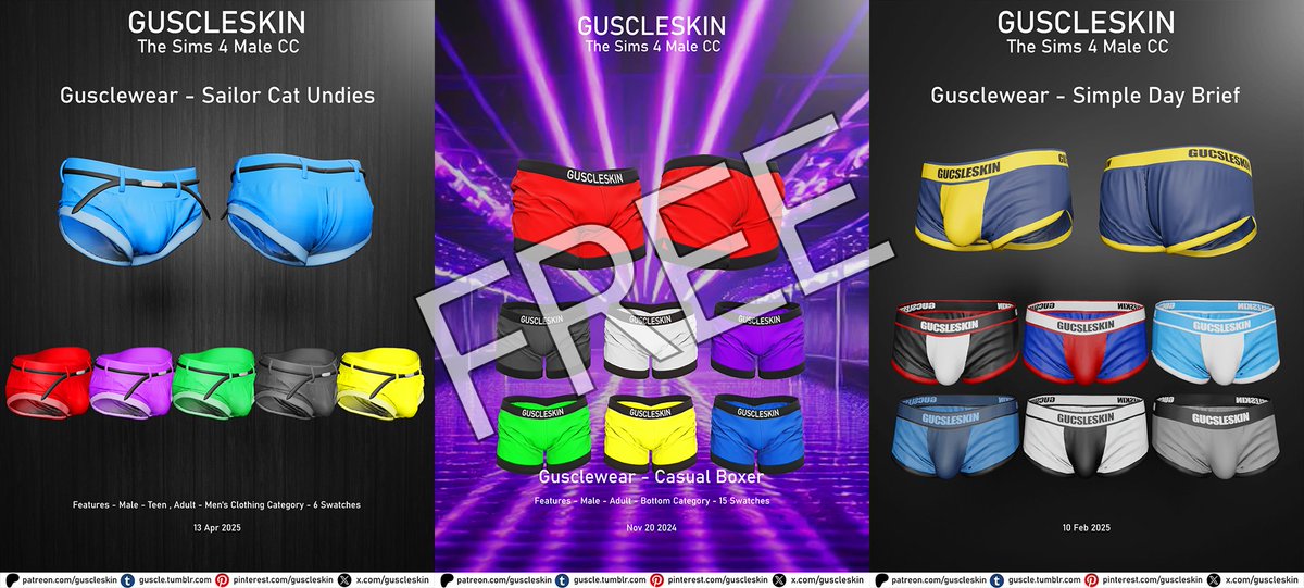 guscleskin's tweet photo. Gusclewear ACC/Underwear CC For Free #TheSims4 #Ts4Men #Ts4 https://t.co/9Q26hez6FF