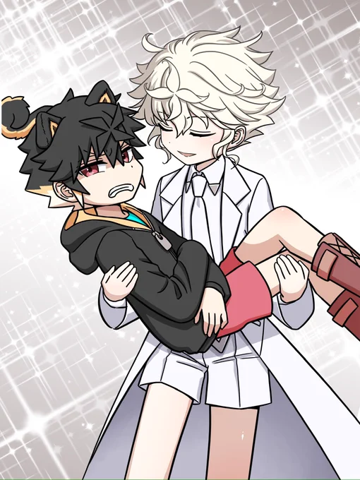 ついでに僕と黒もお姫様抱っこしてもらったーっ!