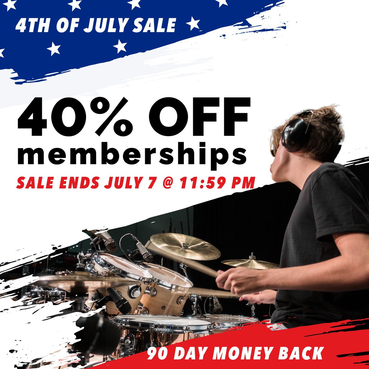 DrumChannel's tweet image. 🎆 Celebrate your drumming growth! 🎇

Now through July 7, get 40% off all Drum Channel memberships — monthly and annual.

➡️ drumchannel.com ⬅️

Unlock world-class lessons, exclusive artist content, and pro-level practice tools.

Offer ends July 7 at 11:59PM PT!