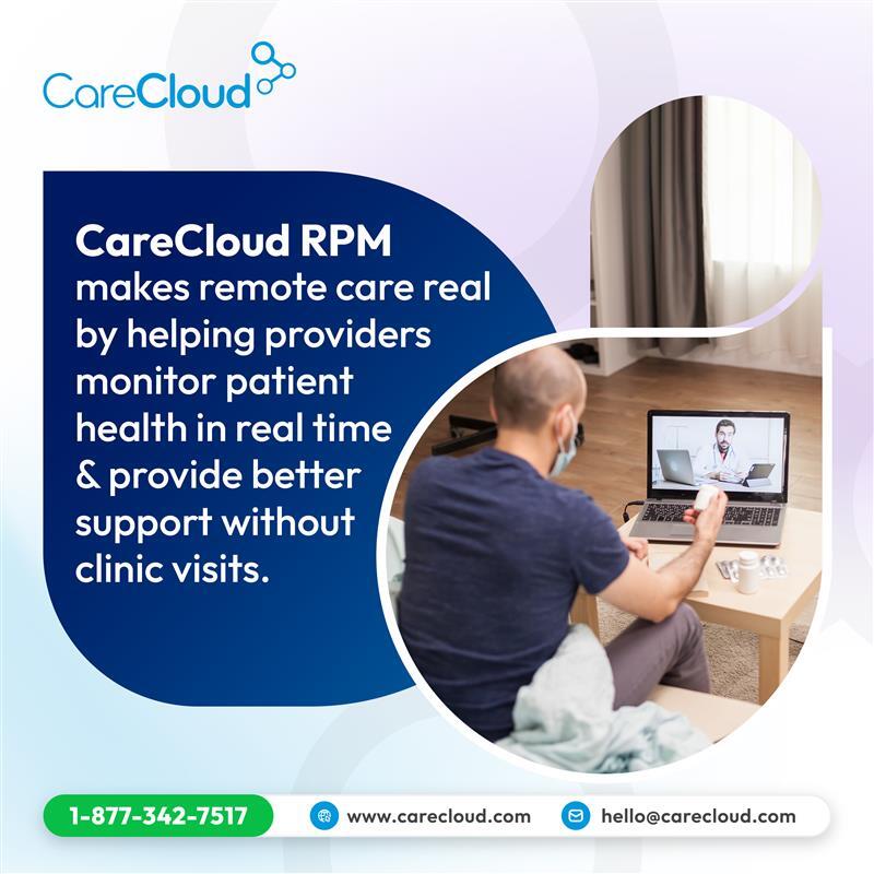 CareCloud's tweet image. CareCloud RPM lets providers track patient health in real time without clinic visits. Better care, fewer hospital trips, and more peace of mind. Remote care is here. 

👉hubs.ly/Q03vN9hm0

#RemotePatientMonitoring #RPM #HealthTech #HealthcareInnovation