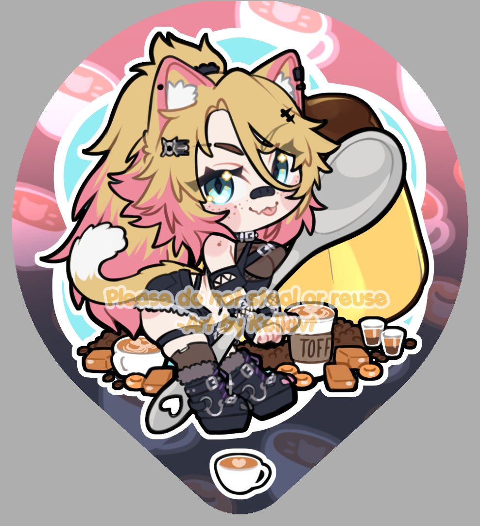 KeiiaVT's tweet image. Bam! Heres the next cute chibi pudding! Katie was such a pleasure to draw! (and now i'm kinda craving coffee toffee pudding..) #OBKArt #VeXpo2025