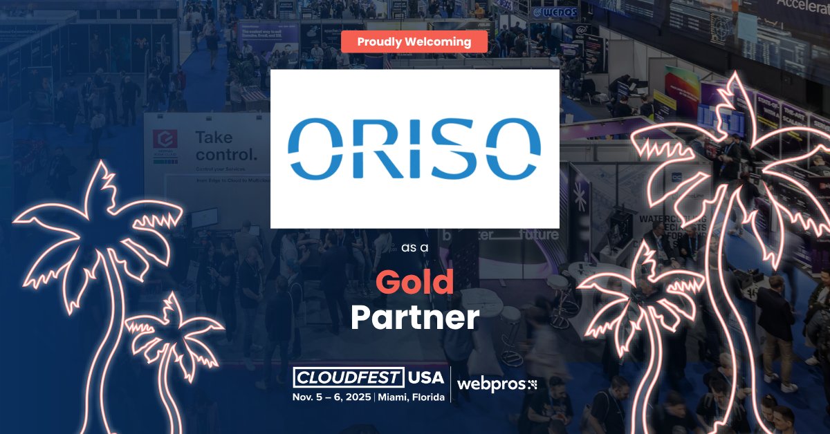 Welcome Oriso as a Gold Partner for CloudFest USA in Miami this November! 🚀

Powering smarter scaling with automation &amp; observability tools that simplify hosting &amp; cloud management.

Ready to innovate together? Register today: eu1.hubs.ly/H0kZyxB0