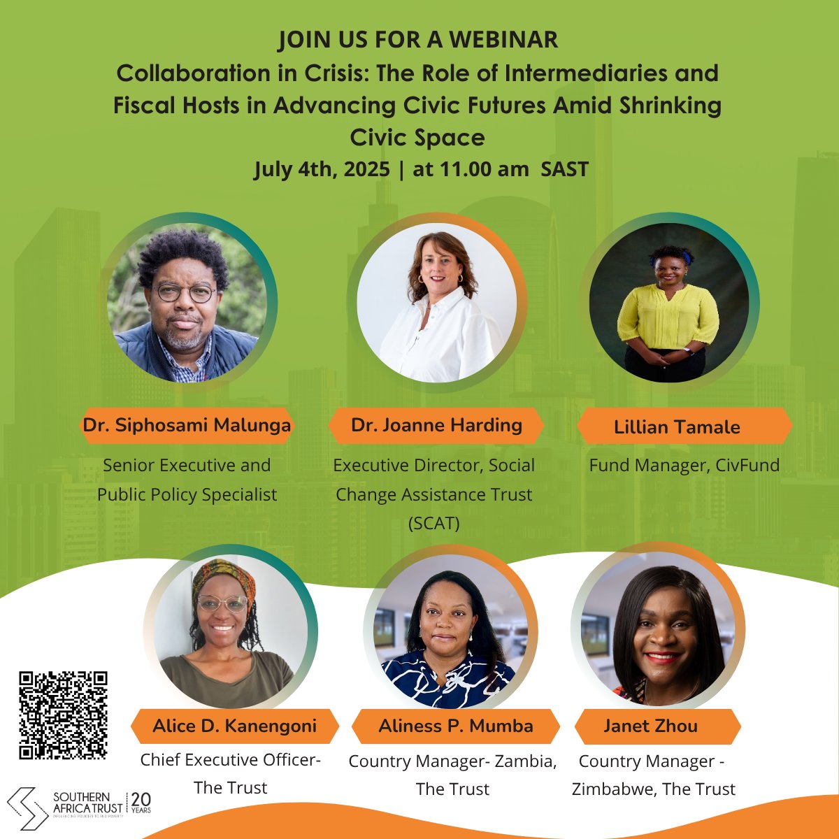 📣 1 DAY TO GO!  Join us for a powerful webinar that we are hosting tomorrow: shorturl.at/ktlXK #CivicSpace #SolidarityInCrisis #SouthernAfrica