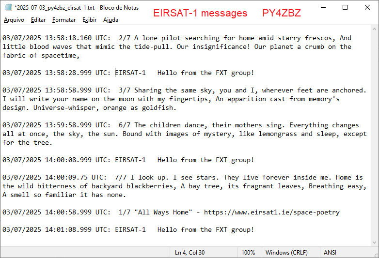 EIRSAT-1 over Brazil