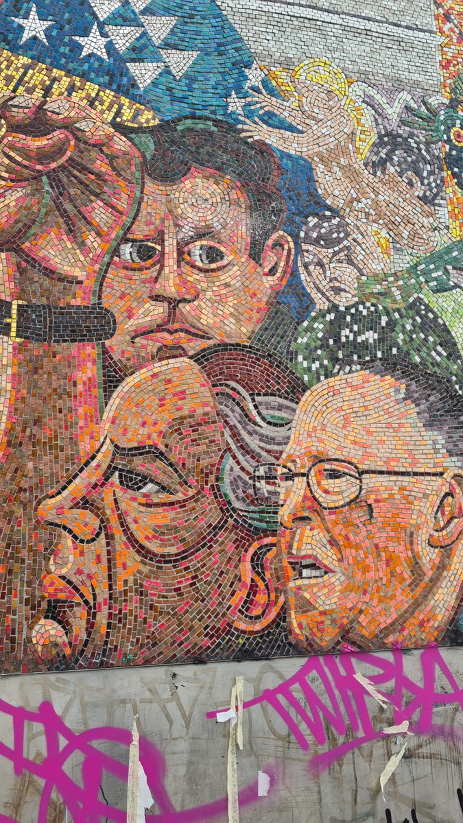 #NewJerusalems Really enjoyed the Birmingham conference yesterday which was the culmination of this New Town archive project but also the chance to catch up with so many people and meet some new ones. Also an unexpected bonus -to see Kenneth Budd's JFK mosaic mural in the flesh.