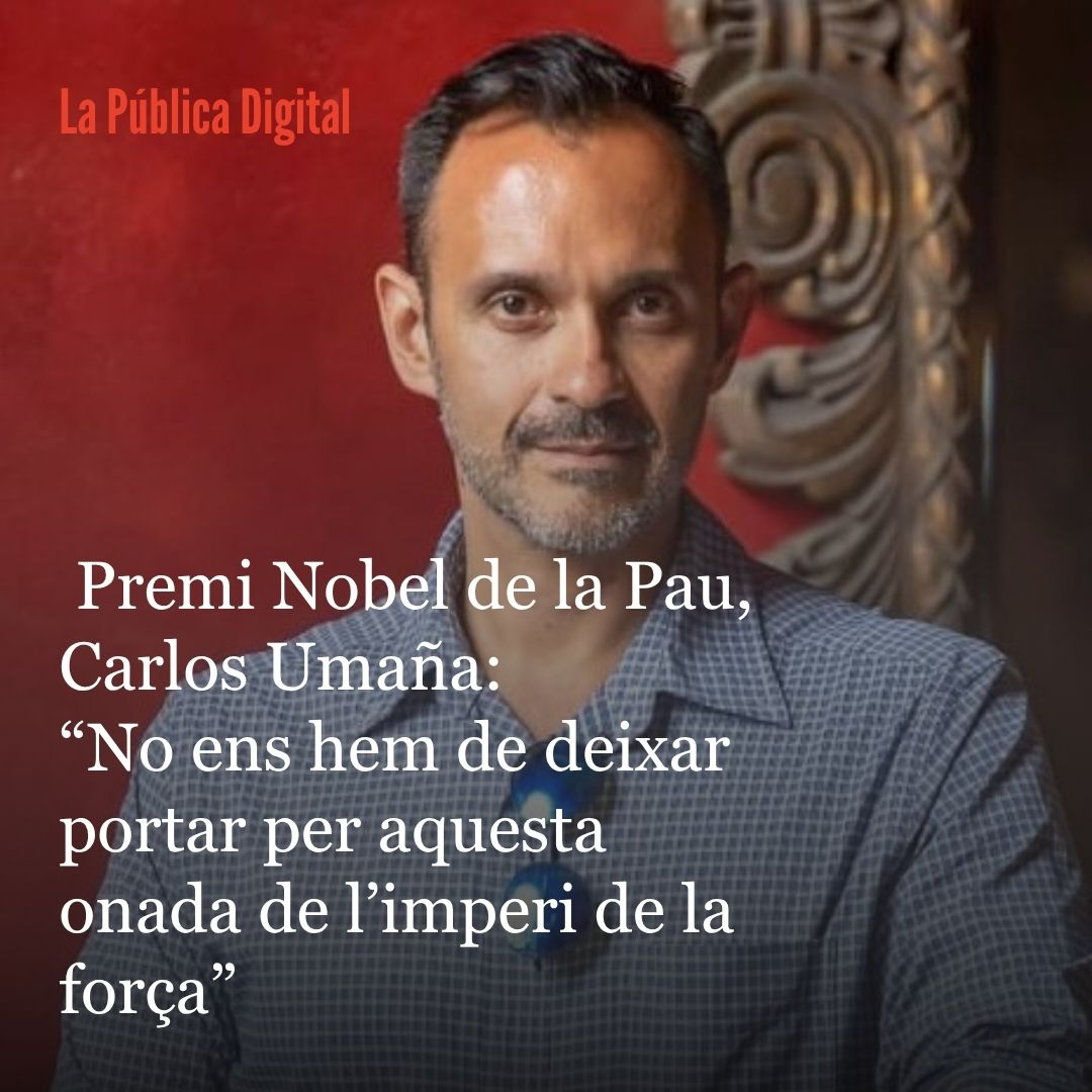 Fundació Sentit Comú (@sentitcomufunda) on Twitter photo 📣 No ens hem de deixar portar per aquesta onada de l’imperi de la força, l'entrevista d’@Eliagran1 al Premi Nobel de la Pau, <a href="/Car_Uma/">Carlos Umana</a>, una de les grans veus a favor de l'abolició de les armes nuclears. Conversa essencial per entendre els temps actuals.
👉fundaciosentitcomu.cat/publica-digita… 📣 No ens hem de deixar portar per aquesta onada de l’imperi de la força, l'entrevista d’@Eliagran1 al Premi Nobel de la Pau, <a href="/Car_Uma/">Carlos Umana</a>, una de les grans veus a favor de l'abolició de les armes nuclears. Conversa essencial per entendre els temps actuals.
👉fundaciosentitcomu.cat/publica-digita…