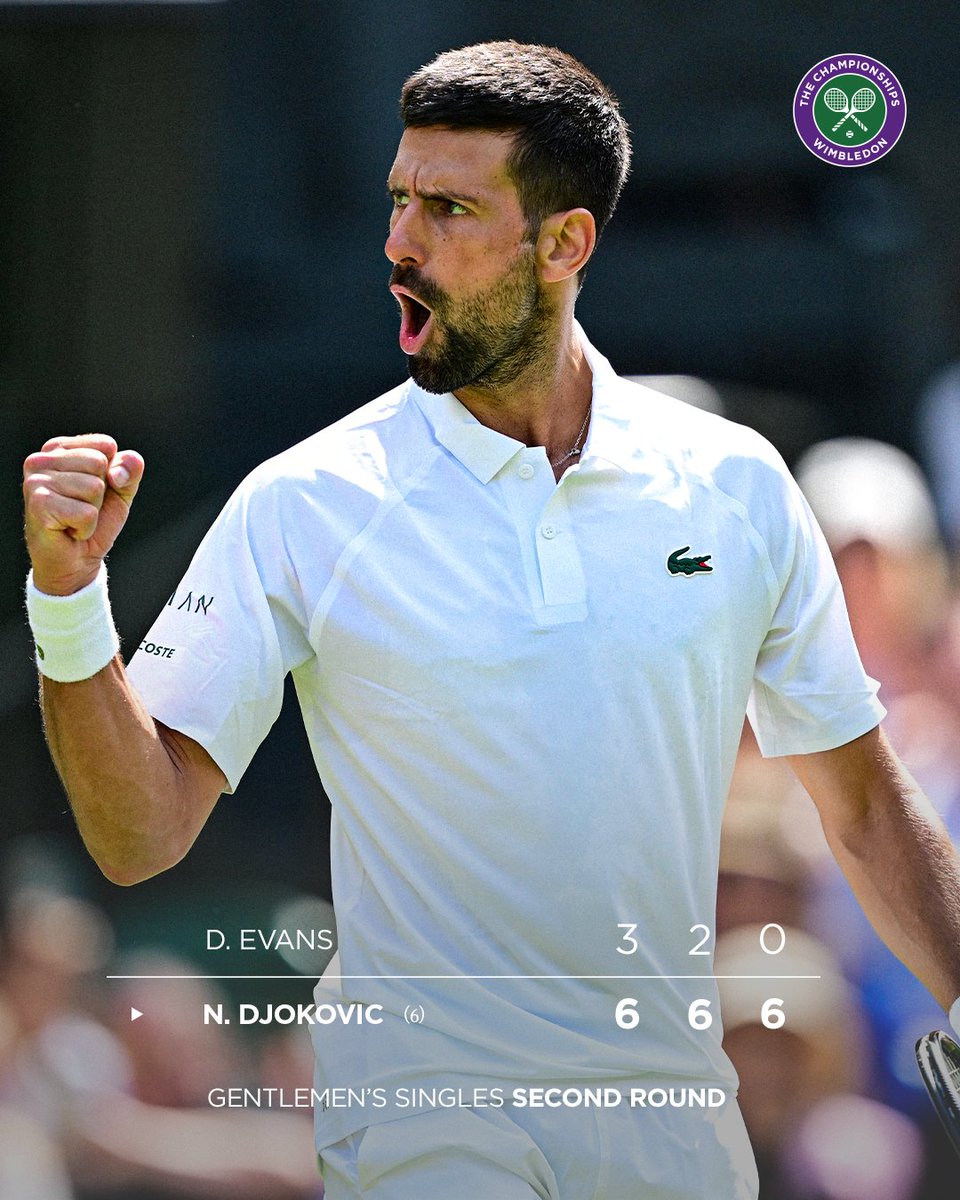 Novak Djokovic cruises into his 19th #Wimbledon third round 🫡