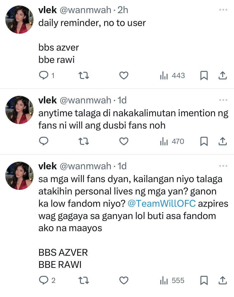 TeamAzVerOFC's tweet photo. Hello, AzVer Fam! 💚

Please help us report this account: @.wanmwah. This user is not considered a part of our community, nor do we tolerate their behavior.

Kindly avoid quote-retweeting the original tweet to prevent it from gaining traction. Let’s focus on reporting it directly instead.

Thank you for your continued support!