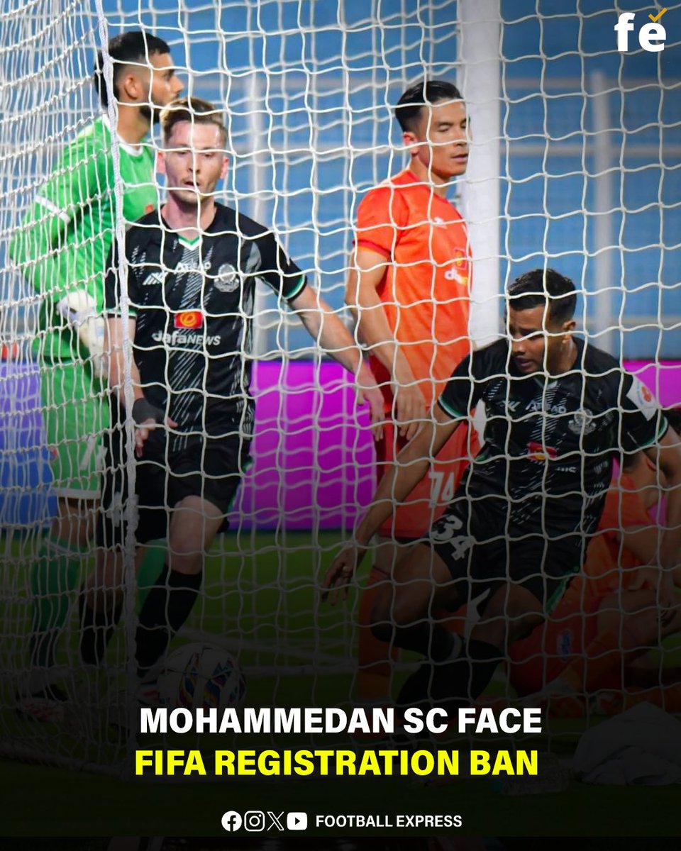 FExpressIndia's tweet photo. 😟 BREAKING NEWS 😟
Mohammedan Sporting Club has been handed a registration ban by FIFA, which means they will not be able to register any new players for now.
#MohammedanSC #FIFABan #IndianFootball #KolkataFootball #BreakingNews #ILeague #BlackPanthers https://t.co/oTdyVZxJdY