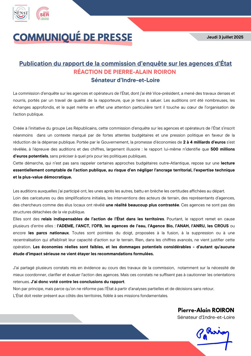 paroiron37's tweet image. 📢Publication du rapport de la commission d'enquête sur les agences d'État.