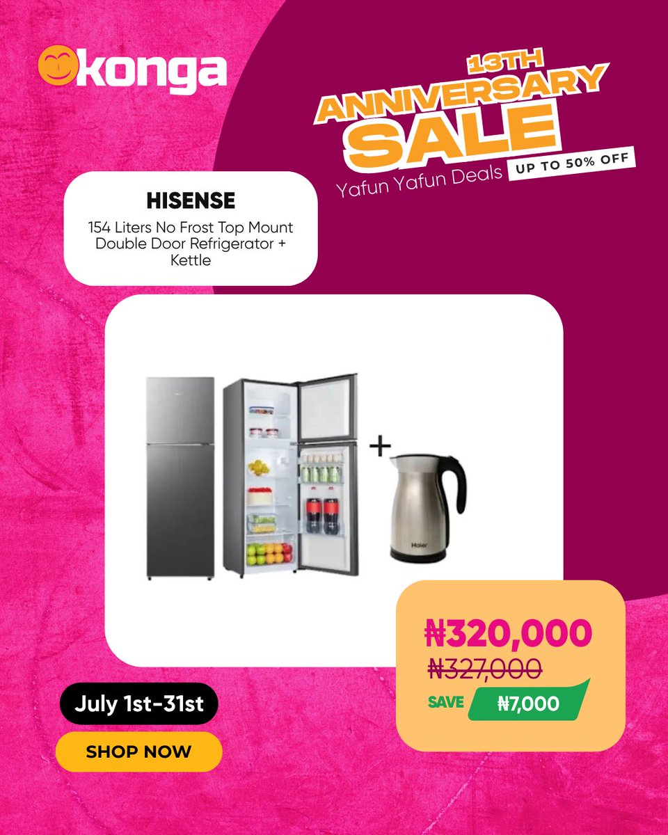 ShopKonga's tweet photo. π Bundle Up & Save Big!
Kongaβs Anniversary Bundle Sales are here β get more, pay less! πΈπ₯
Enjoy combo deals that make shopping sweeter.
π Shop here π https://t.co/kwJHdV9Jxc or via the Konga App!
#KongaAt13 #BundleDeals #AnniversarySales https://t.co/m1qaiM6Ukw
