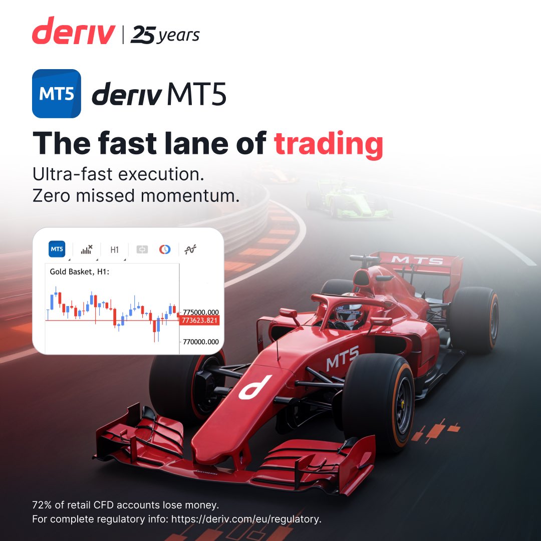 Deriv_EU's tweet image. Leave lag in the dust—Deriv MT5’s ultra-fast order routing and low-latency tech get your trades to the market in milliseconds.

Ready to shift into high gear? ➡️ deriv.link/3IaflNh

#FastLaneTrading #DerivMT5

Deriv Investments (Europe) Limited is regulated by the Malta…