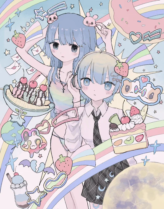 過去の2人組系シリーズから好きな絵4枚