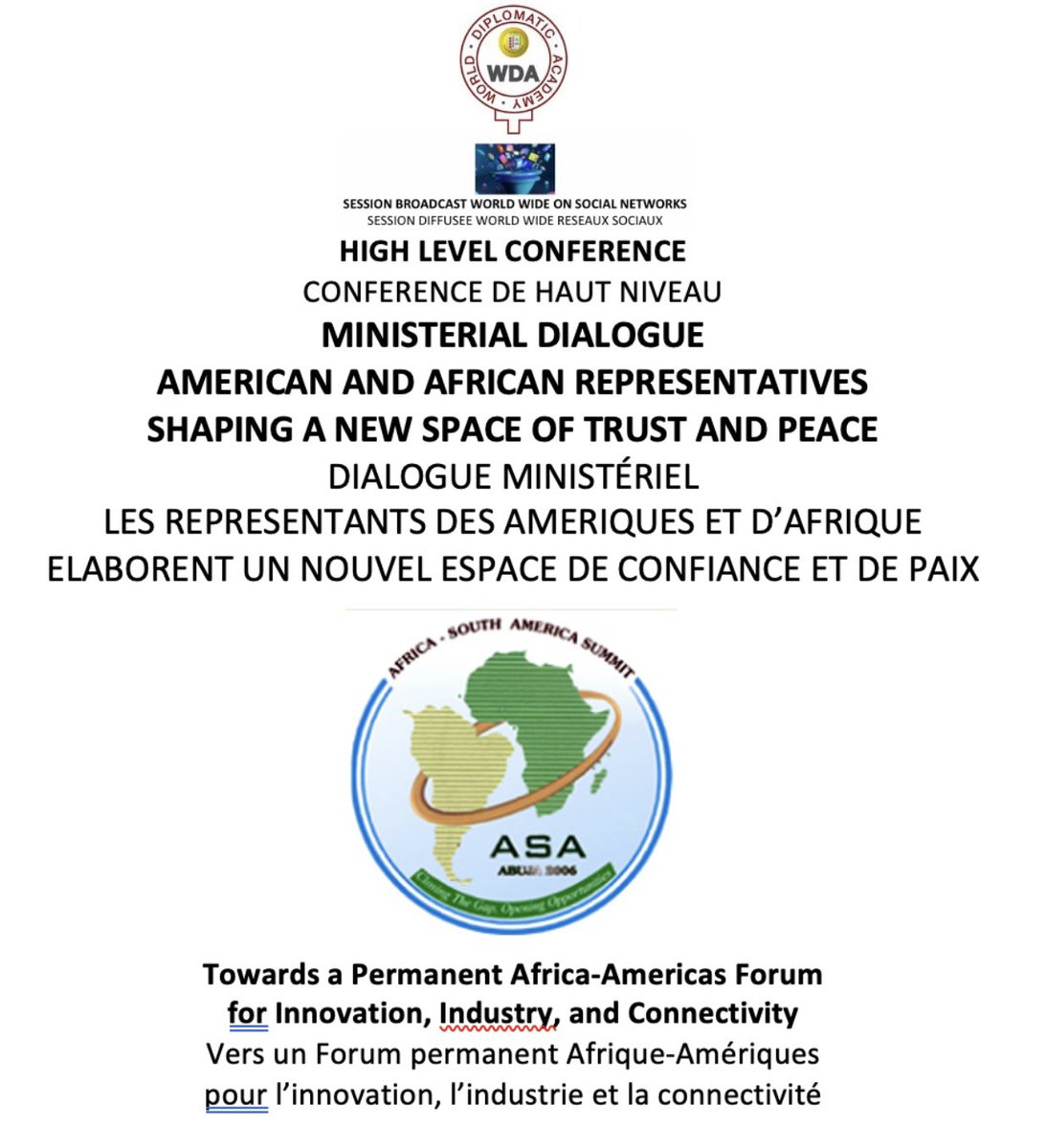 <a href="/CransMontanaF/">Crans Montana Forum - since 1986</a> Rabat 🇲🇦 1 au 3 octobre 2025
VERS UN ESPACE ATLANTIQUE DE CONFIANCE &amp; PAIX

Les hauts représentants des #gouvernements et des cercles d’affaires d’#Afrique et des #Amériques se concertent pour construire un nouvel espace de #coopération et de #prospérité partagée