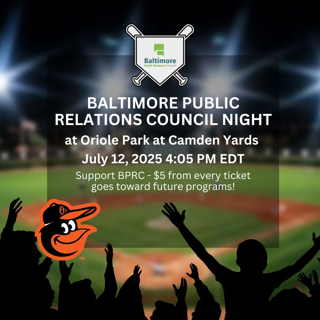 Baltimore PR Council (@baltpr) on Twitter photo Let's Go O's, Let's Go, O's! BPRC's night at the Yards is fast approaching. Have you secured your seat, yet? If not, there's still time! Learn more here: baltimoreprcouncil.org/pr-events/netw… Let's Go O's, Let's Go, O's! BPRC's night at the Yards is fast approaching. Have you secured your seat, yet? If not, there's still time! Learn more here: baltimoreprcouncil.org/pr-events/netw…