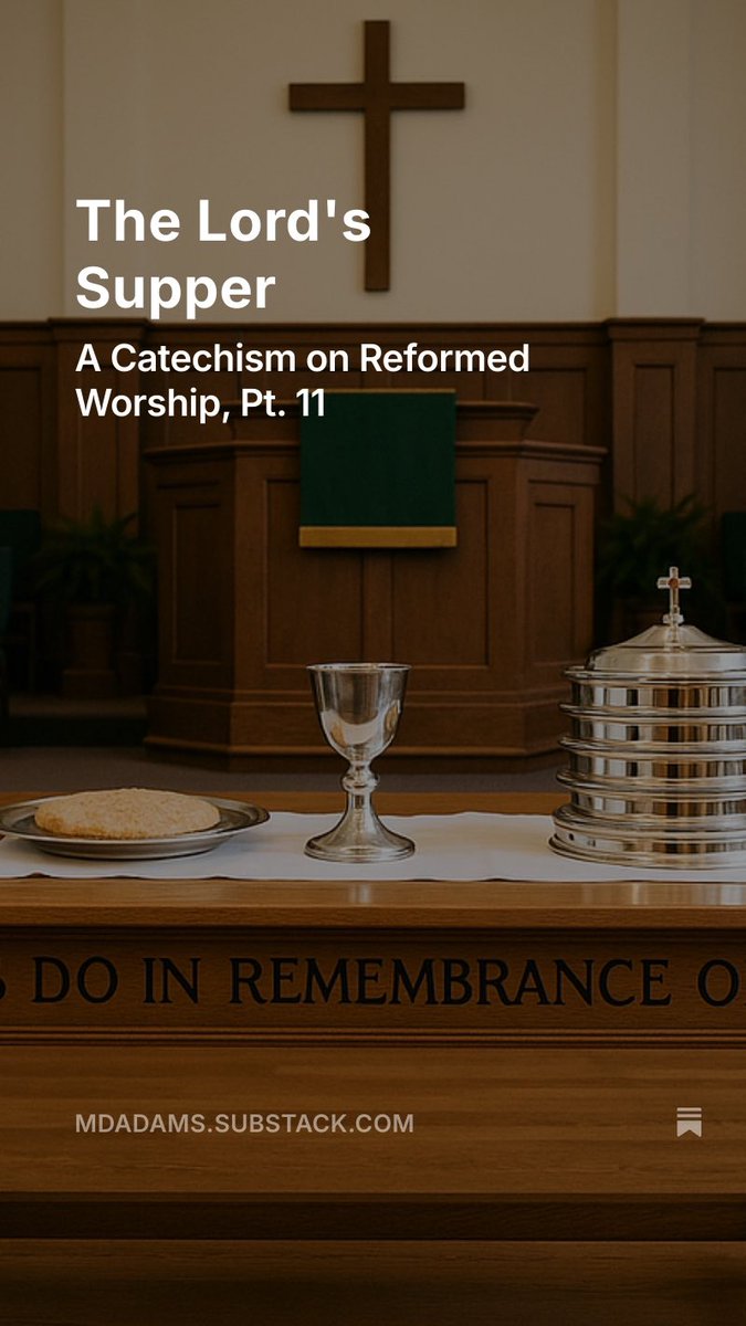 MD_Adams90's tweet image. Apologies for the delay in continuing the series on the work Job Dalomba and I have done on a new Catechism on Reformed Worship.
Many at the #PCAGA have commended this work and found it helpful, maybe you will too!
mdadams.substack.com/p/the-lords-su…