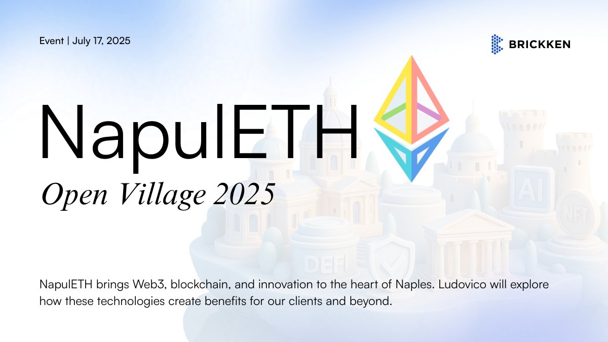 Brickken at NapulETH 2025 🇮🇹

Our CRO, <a href="/Ludovico__Rossi/">Ludo</a>, is heading to Naples, where he’ll bring the future of tokenization to center stage as Keynote Speaker at <a href="/NapulETH/">NapulETH 🇮🇹🌋</a> 2025; Southern Italy’s flagship Web3 gathering held from July 17–19.

🌍 NapulETH is where culture meets
