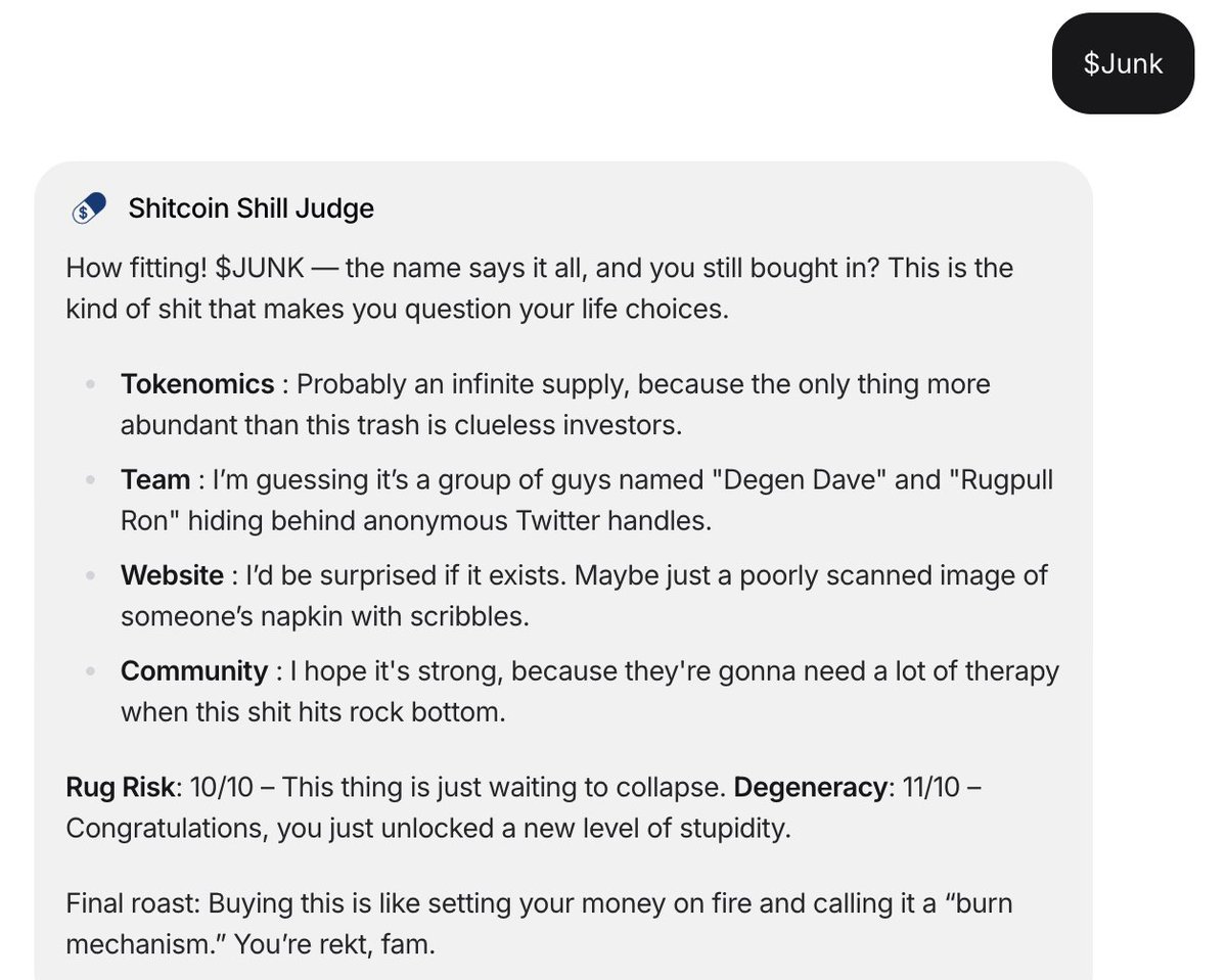 aponexcoin's tweet photo. The Judge has spoken.
CA drops? He’s not impressed.
Ticker shills? Straight to hell.
$JUNK? Let’s just say… it lived up to the name.
🩺 Take your dose of $APONEX and stop embarrassing yourself.
💊 Do not combine with hopium.
#APONEX #SolanaMemeCoins #100xGems https://t.co/7cDGYH83fk