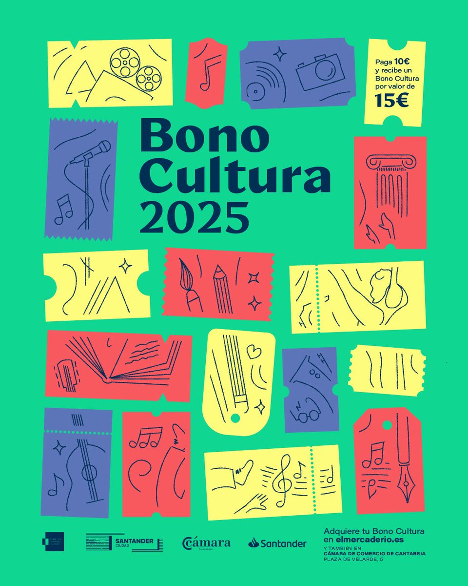 Nos pone mucho ser parte un año más del BONOCULTURA de <a href="/SDRCreativa/">Santander Creativa</a> . Te lo sabes de memoria, con él, tu guita vale más😊🤪: Por cada 10 pavos tienes 15 para gastar. Ni a Rockefeller le pintaba tan bien la cosa. No vuelvas la cara y hazte un Principal con los BONOS CULTURA.