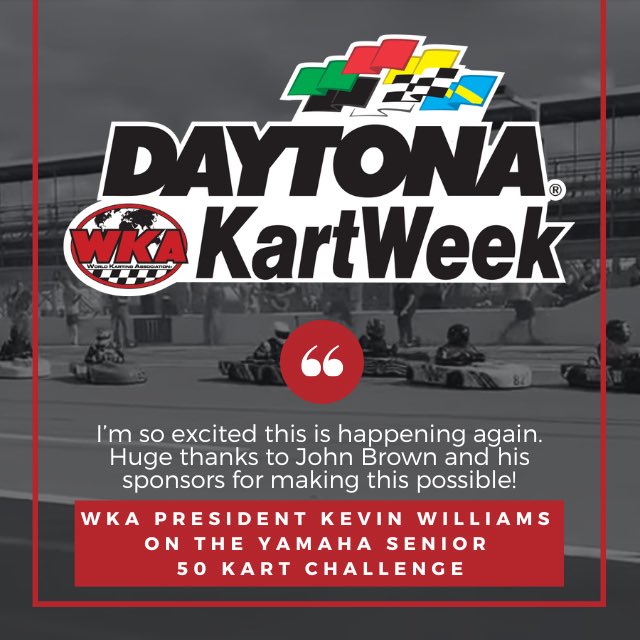 🚨 Daytona KartWeek – Vega Road Race
🏁 Yamaha Senior 50 Kart Challenge
💥 50 Karts • 2 Days • 1 Epic Battle
📍 Daytona International Speedway
📆 December 28–30, 2025

🔥 BACK BY POPULAR DEMAND! Visit our Facebook page for all the details!

#WKA #YamahaSeniorChallenge