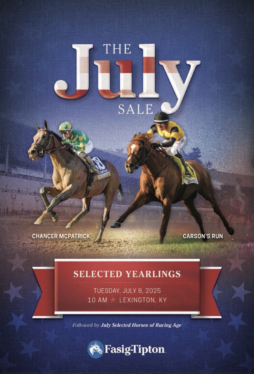 Pick View LLC (@pickviewllc) on Twitter photo Another cover horse!
<a href="/PickViewLLC/">Pick View LLC</a> Short Yearling purchase Carson’s Run on the cover of <a href="/FasigTiptonCo/">Fasig-Tipton</a>’s The July Sale catalog. Sold by <a href="/StuMoAgt/">Stuart Morris</a>. Another cover horse!
<a href="/PickViewLLC/">Pick View LLC</a> Short Yearling purchase Carson’s Run on the cover of <a href="/FasigTiptonCo/">Fasig-Tipton</a>’s The July Sale catalog. Sold by <a href="/StuMoAgt/">Stuart Morris</a>.
