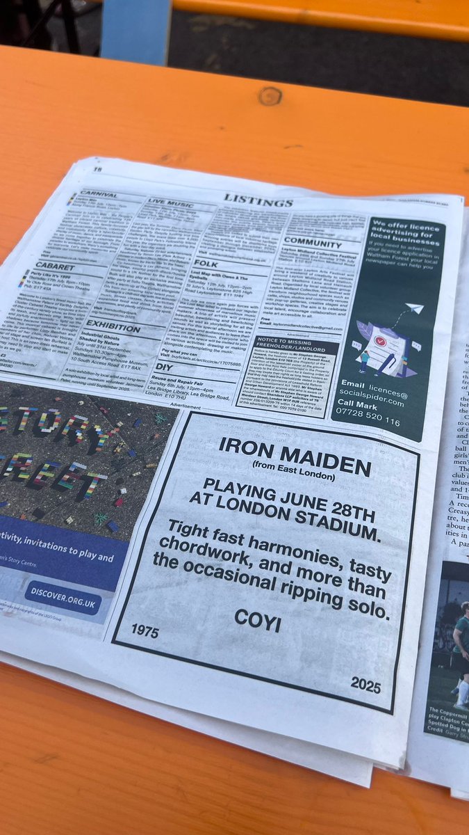 Heavy Metal Truants (@hmtruants) on Twitter photo Metalheads on a mission.
Thanks to <a href="/WFEcho/">Waltham Forest Echo</a> for covering our wild ride to <a href="/DownloadFest/">Download Festival</a>! 🤘
£60K raised and counting - all for the kids. bit.ly/DONATEHMTXIII
Bonus points for the <a href="/IronMaiden/">Iron Maiden</a> listing in the same edition 🖤
#HMTXIII #IronMaiden #COYI #EastLondonMetal Metalheads on a mission.
Thanks to <a href="/WFEcho/">Waltham Forest Echo</a> for covering our wild ride to <a href="/DownloadFest/">Download Festival</a>! 🤘
£60K raised and counting - all for the kids. bit.ly/DONATEHMTXIII
Bonus points for the <a href="/IronMaiden/">Iron Maiden</a> listing in the same edition 🖤
#HMTXIII #IronMaiden #COYI #EastLondonMetal